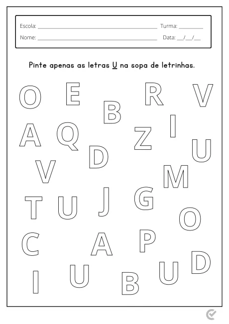 Atividade de sopa de letrinhas para pintar as letras Y.