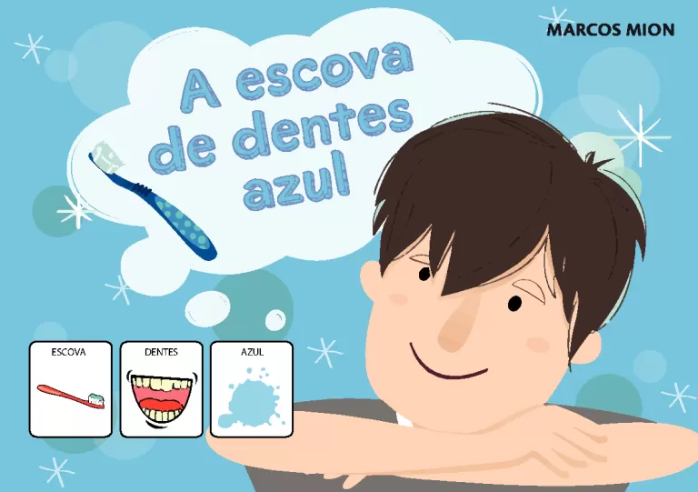 Livro infantil a escova de dentes azul