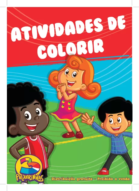 Capa de atividades de colorir com crianças felizes