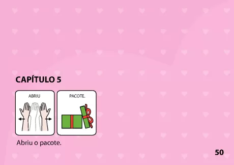 Ilustração de mãos abrindo um pacote com um presente ao lado.