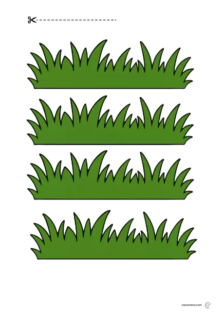 Imagem de grama recortável em quatro camadas.