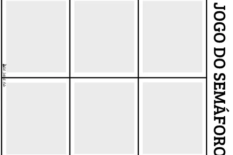 Cartela do jogo do semáforo com espaços em branco para colagem de figuras.