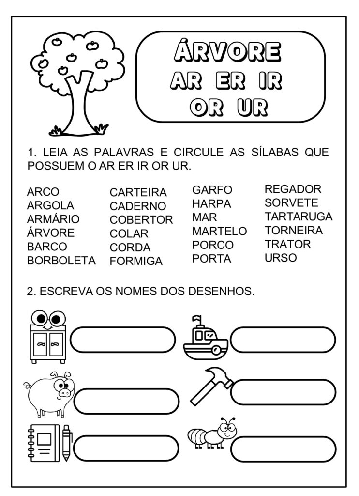 Atividade de sílabas para 1º ano em PDF — p4 | Atividades Educação Infantil (ensinoja.com.br)
