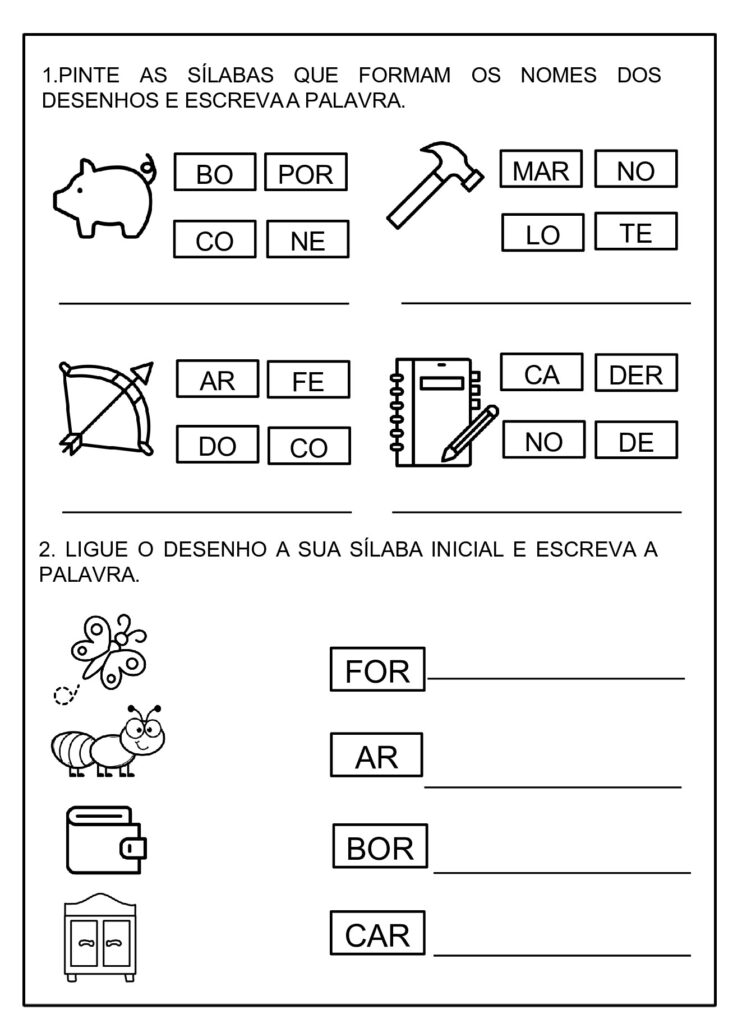 Atividade de sílabas para 1º ano em PDF — p7 | Atividades Educação Infantil (ensinoja.com.br)
