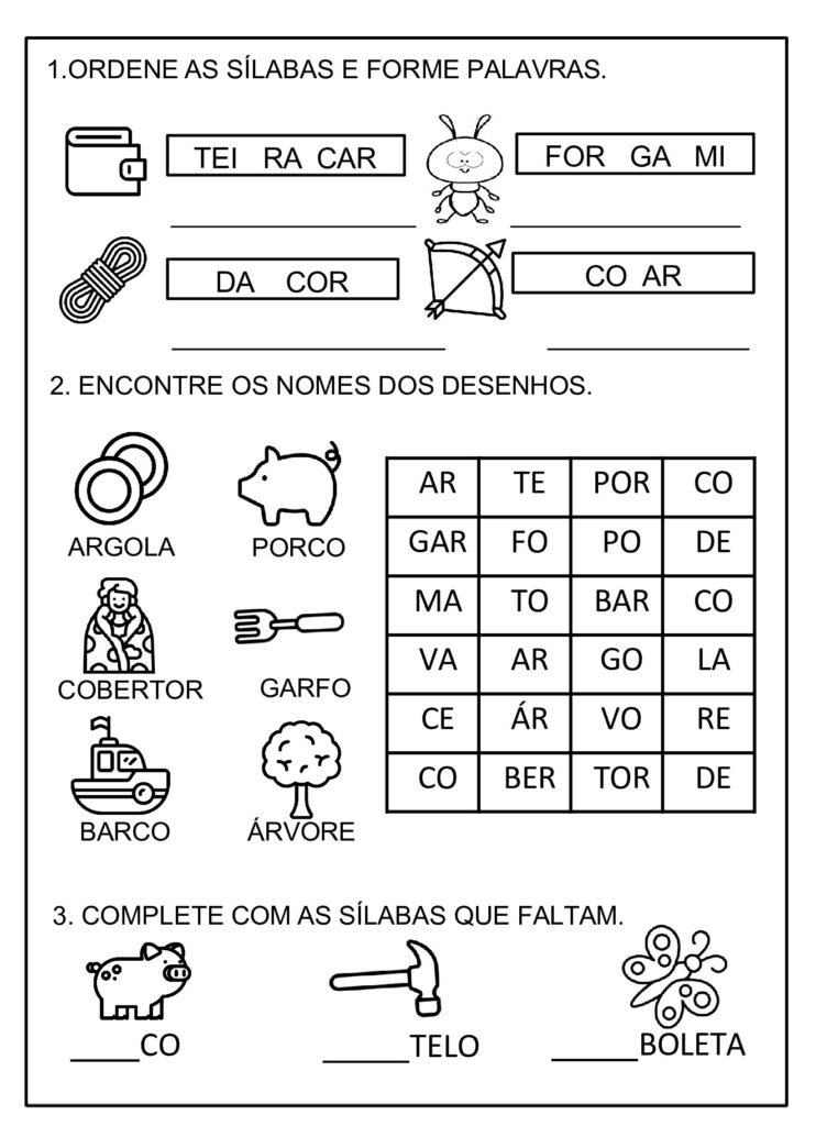 Atividade de sílabas para 1º ano em PDF — p8 | Atividades Educação Infantil (ensinoja.com.br)