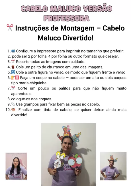 Atividade divertida: cabelo maluco para professores — p2 | Atividades Educação Infantil (ensinoja.com.br)