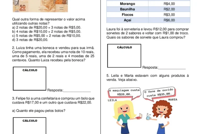 Atividade sistema monetário 3º ano para imprimir — p1 | Atividades Educação Infantil (ensinoja.com.br)