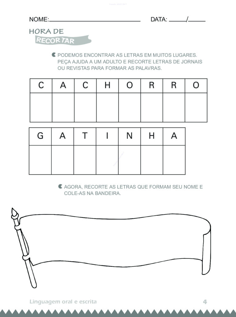 Atividades 4 anos: Linguagem Oral e Escrita (PDF) — p4 | Atividades Educação Infantil (ensinoja.com.br)