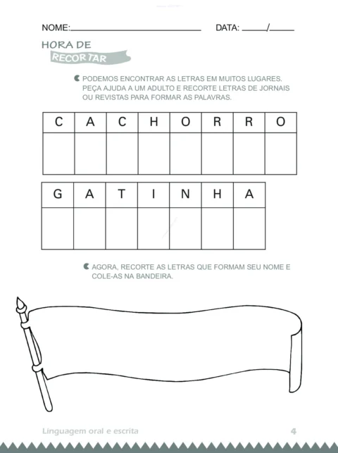 Atividades 4 anos: Linguagem Oral e Escrita (PDF) — p4 | Atividades Educação Infantil (ensinoja.com.br)