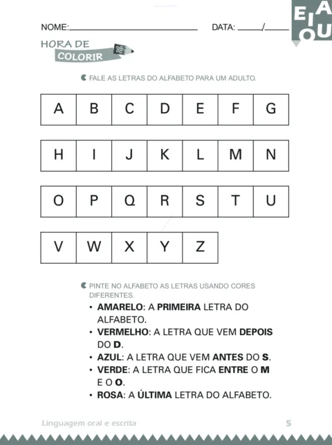 Atividades 4 anos: Linguagem Oral e Escrita (PDF) — p5 | Atividades Educação Infantil (ensinoja.com.br)