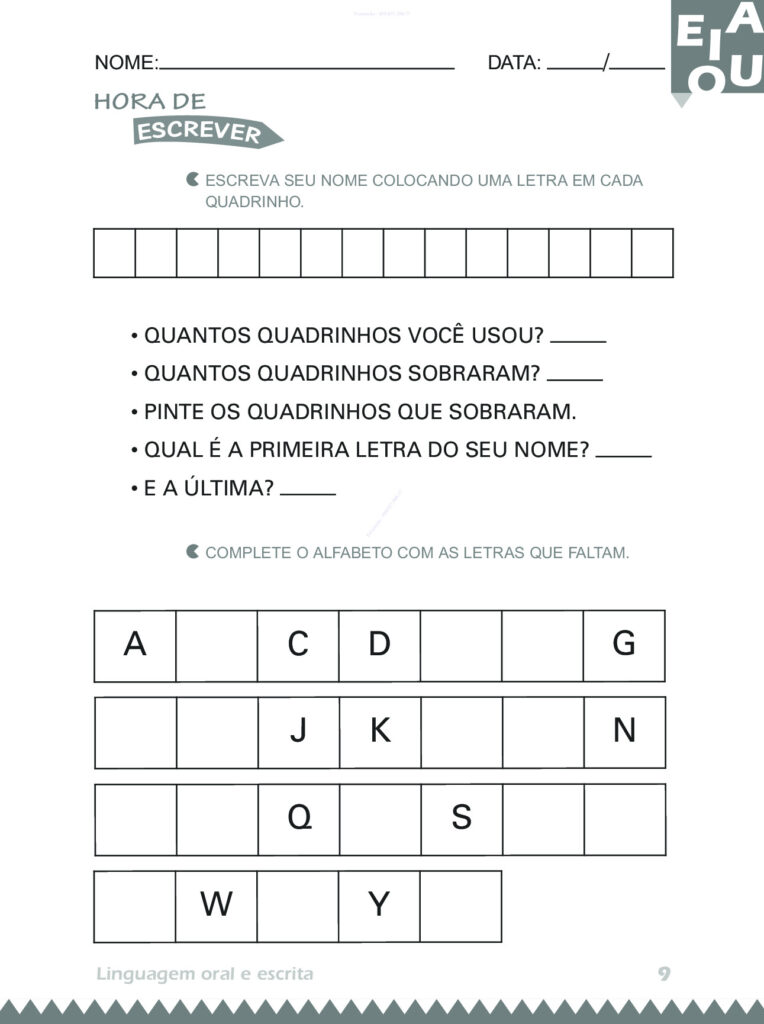 Atividades 4 anos: Linguagem Oral e Escrita (PDF) — p9 | Atividades Educação Infantil (ensinoja.com.br)