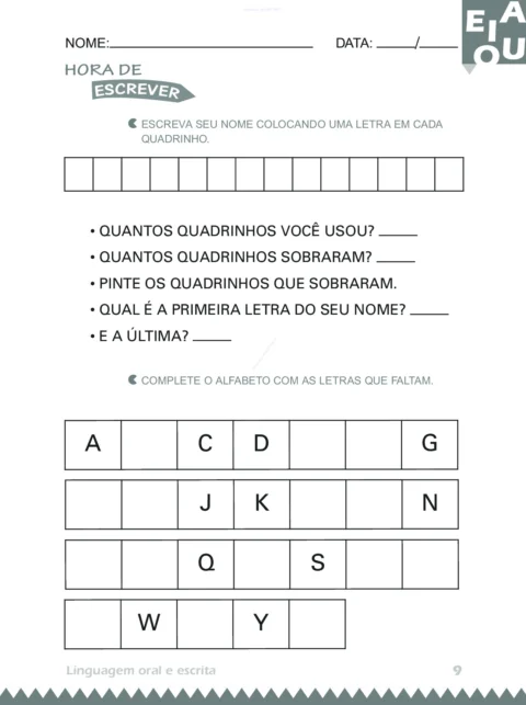 Atividades 4 anos: Linguagem Oral e Escrita (PDF) — p9 | Atividades Educação Infantil (ensinoja.com.br)