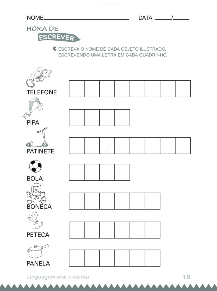 Atividades 4 anos: Linguagem Oral e Escrita (PDF) — p18 | Atividades Educação Infantil (ensinoja.com.br)