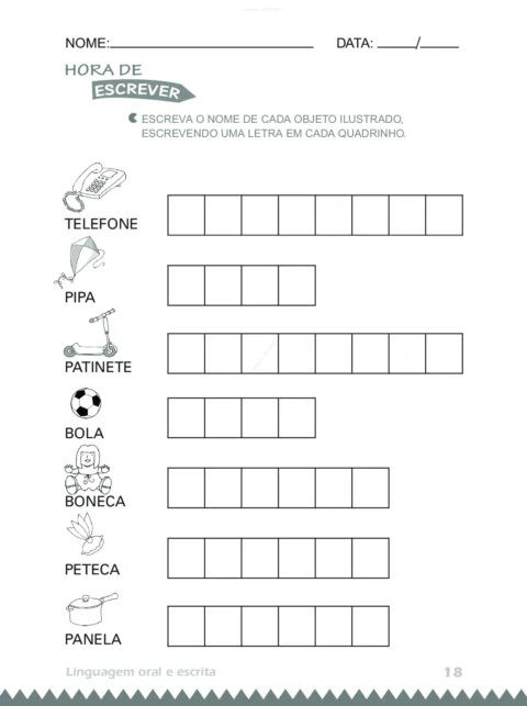 Atividades 4 anos: Linguagem Oral e Escrita (PDF) — p18 | Atividades Educação Infantil (ensinoja.com.br)