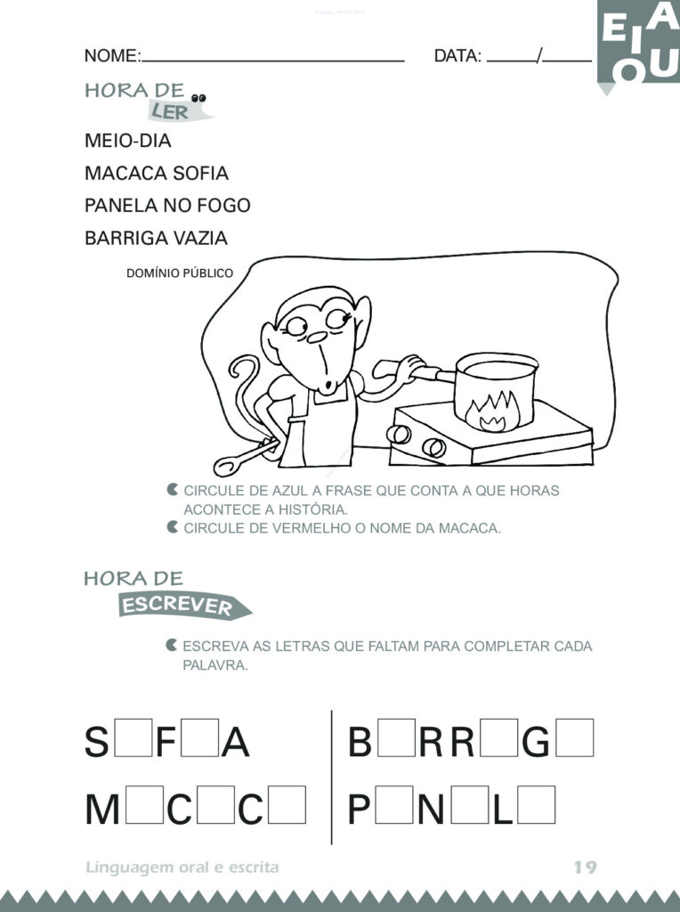 Atividades 4 anos: Linguagem Oral e Escrita (PDF) — p19 | Atividades Educação Infantil (ensinoja.com.br)