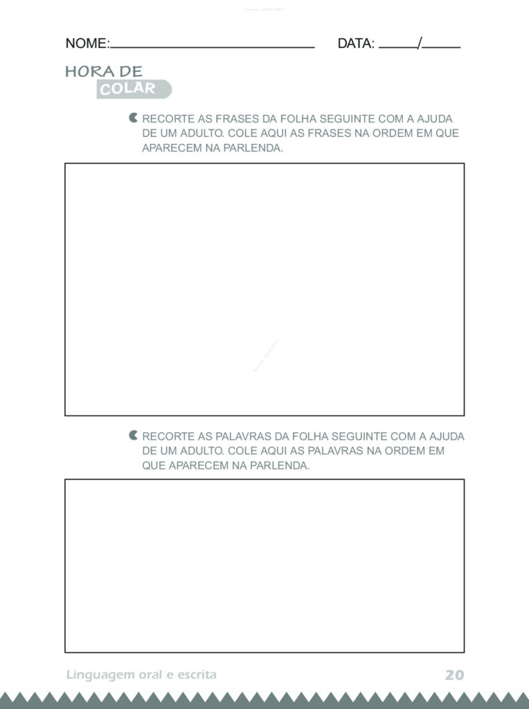 Atividades 4 anos: Linguagem Oral e Escrita (PDF) — p20 | Atividades Educação Infantil (ensinoja.com.br)