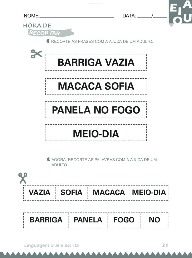 Atividades 4 anos: Linguagem Oral e Escrita (PDF) — p21 | Atividades Educação Infantil (ensinoja.com.br)
