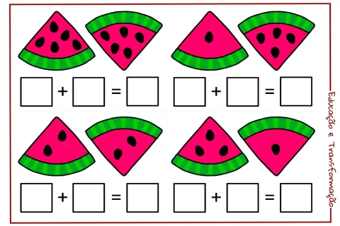 Atividades de adição com frutas para crianças — p1 | Atividades Educação Infantil (ensinoja.com.br)