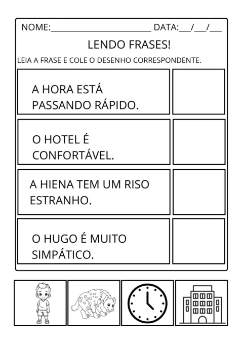 Atividades de alfabetização: leitura de frases para imprimir — p8 | Atividades Educação Infantil (ensinoja.com.br)