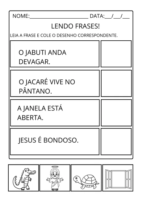 Atividades de alfabetização: leitura de frases para imprimir — p10 | Atividades Educação Infantil (ensinoja.com.br)