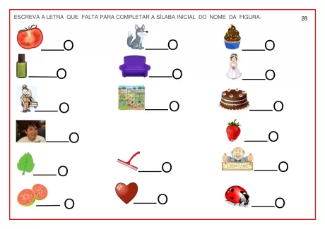 Atividades de alfabetização letra O - sílaba inicial — p29 | Atividades Educação Infantil (ensinoja.com.br)
