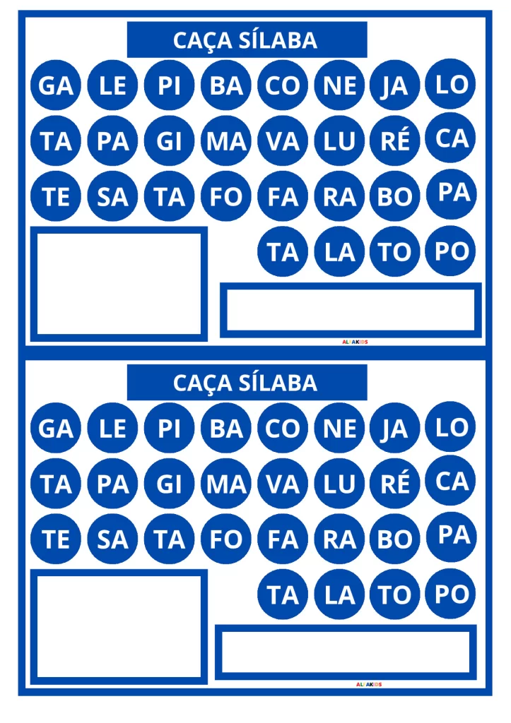 Atividades de caça sílaba para crianças — p1 | Atividades Educação Infantil (ensinoja.com.br)
