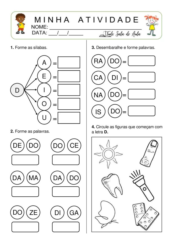 Atividades de formação de sílabas e palavras — p3 | Atividades Educação Infantil (ensinoja.com.br)