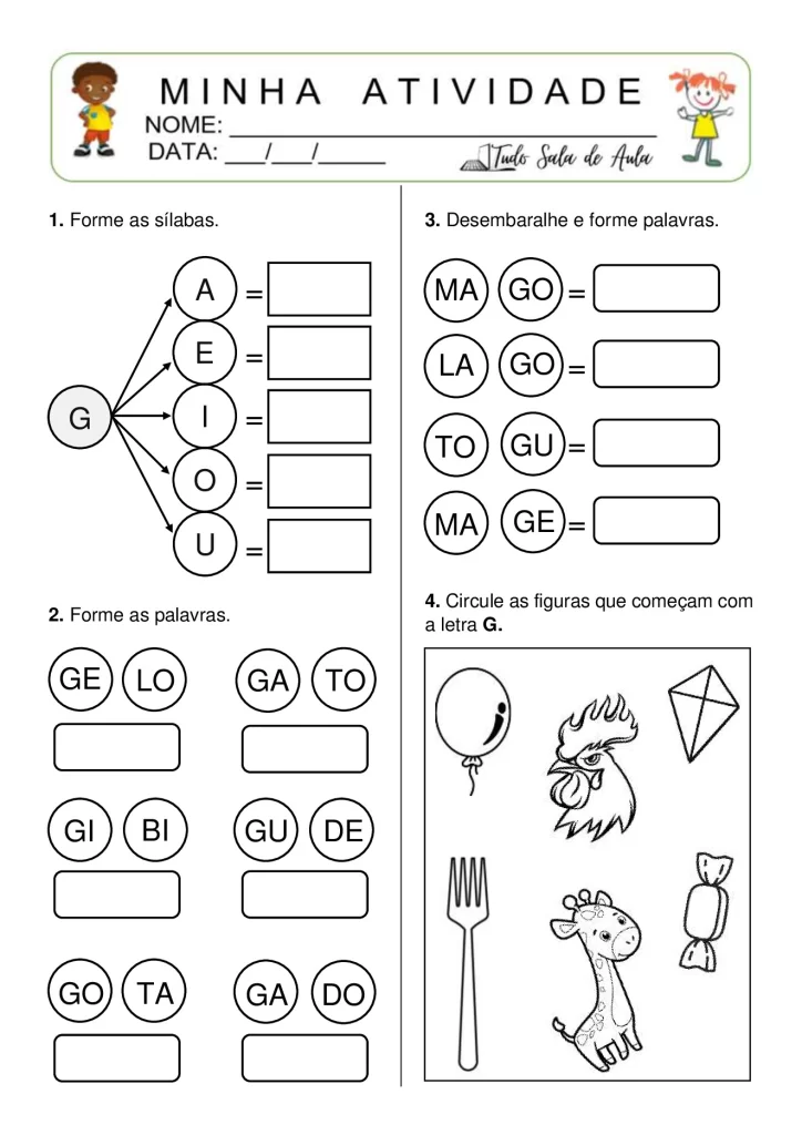 Atividades de formação de sílabas e palavras — p5 | Atividades Educação Infantil (ensinoja.com.br)