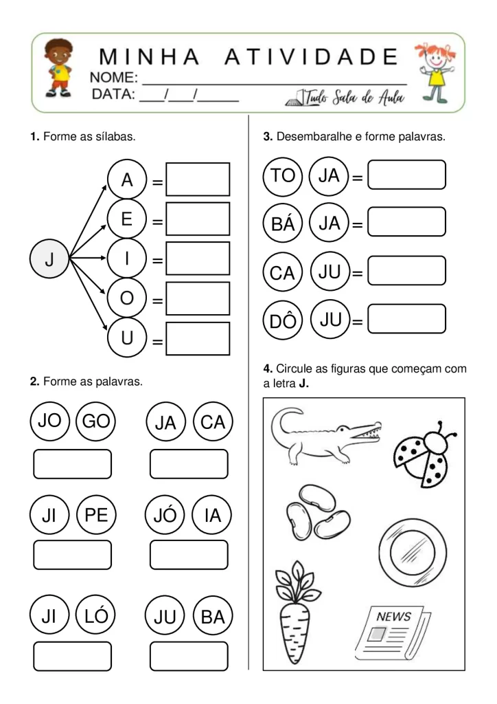 Atividades de formação de sílabas e palavras — p6 | Atividades Educação Infantil (ensinoja.com.br)