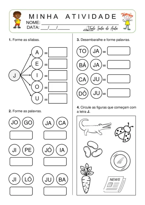 Atividades de formação de sílabas e palavras — p6 | Atividades Educação Infantil (ensinoja.com.br)