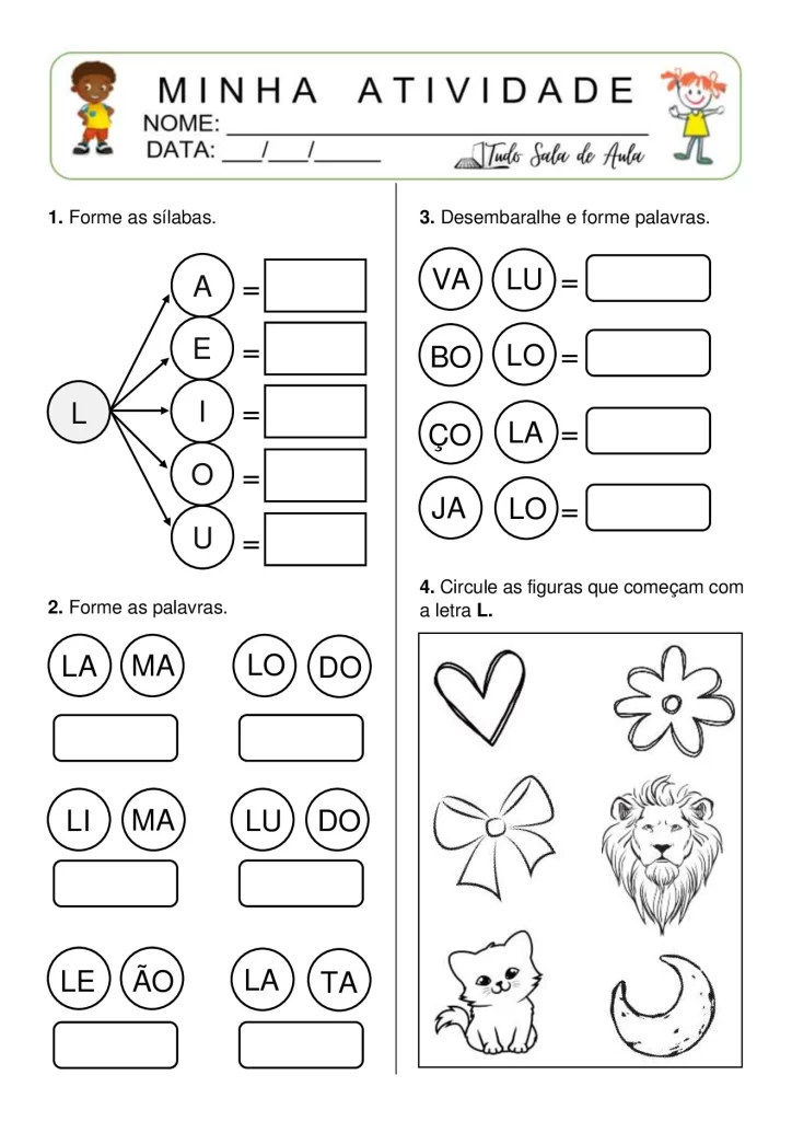 Atividades de formação de sílabas e palavras — p7 | Atividades Educação Infantil (ensinoja.com.br)