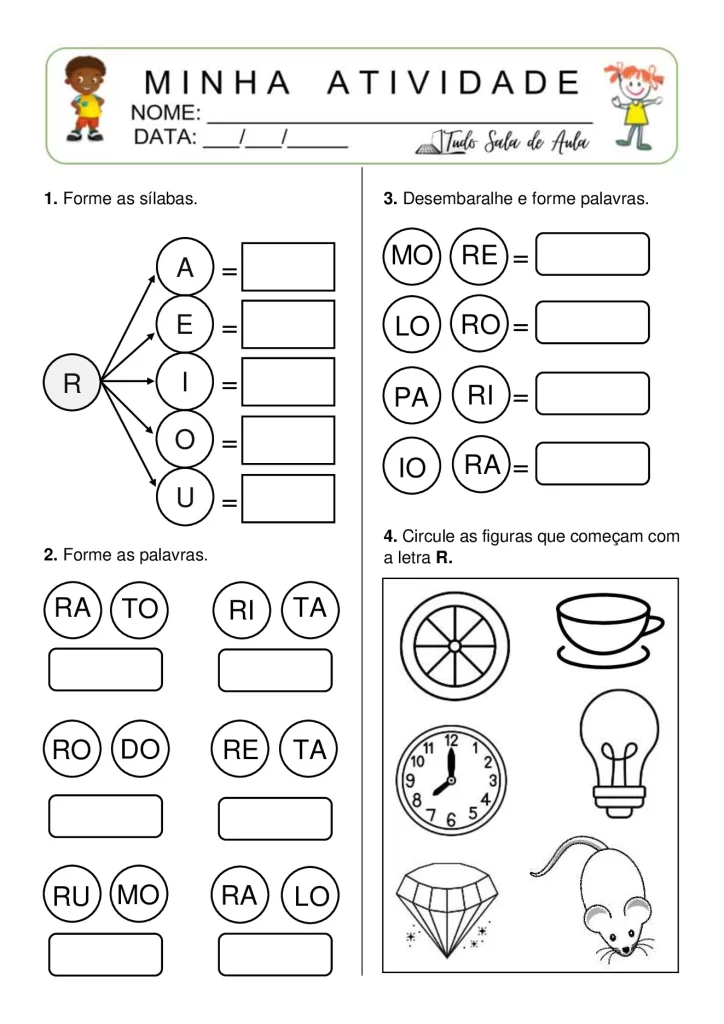 Atividades de formação de sílabas e palavras — p11 | Atividades Educação Infantil (ensinoja.com.br)
