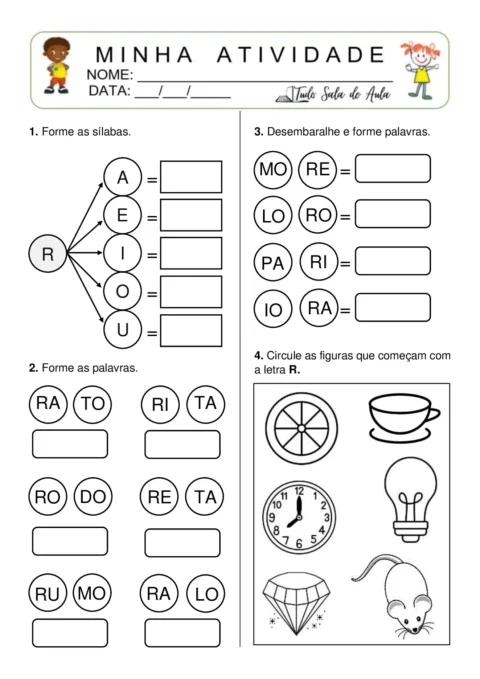 Atividades de formação de sílabas e palavras — p11 | Atividades Educação Infantil (ensinoja.com.br)