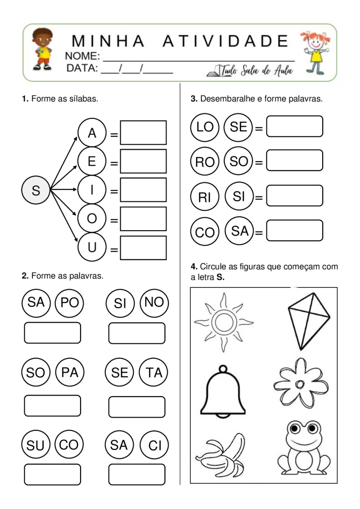 Atividades de formação de sílabas e palavras — p12 | Atividades Educação Infantil (ensinoja.com.br)