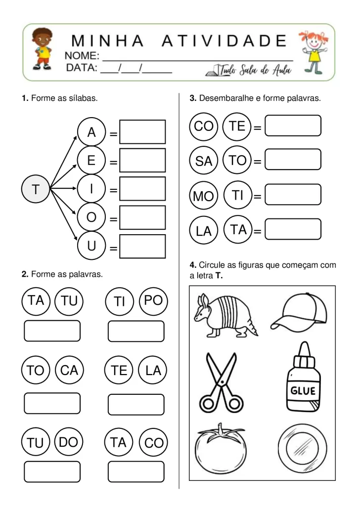 Atividades de formação de sílabas e palavras — p13 | Atividades Educação Infantil (ensinoja.com.br)