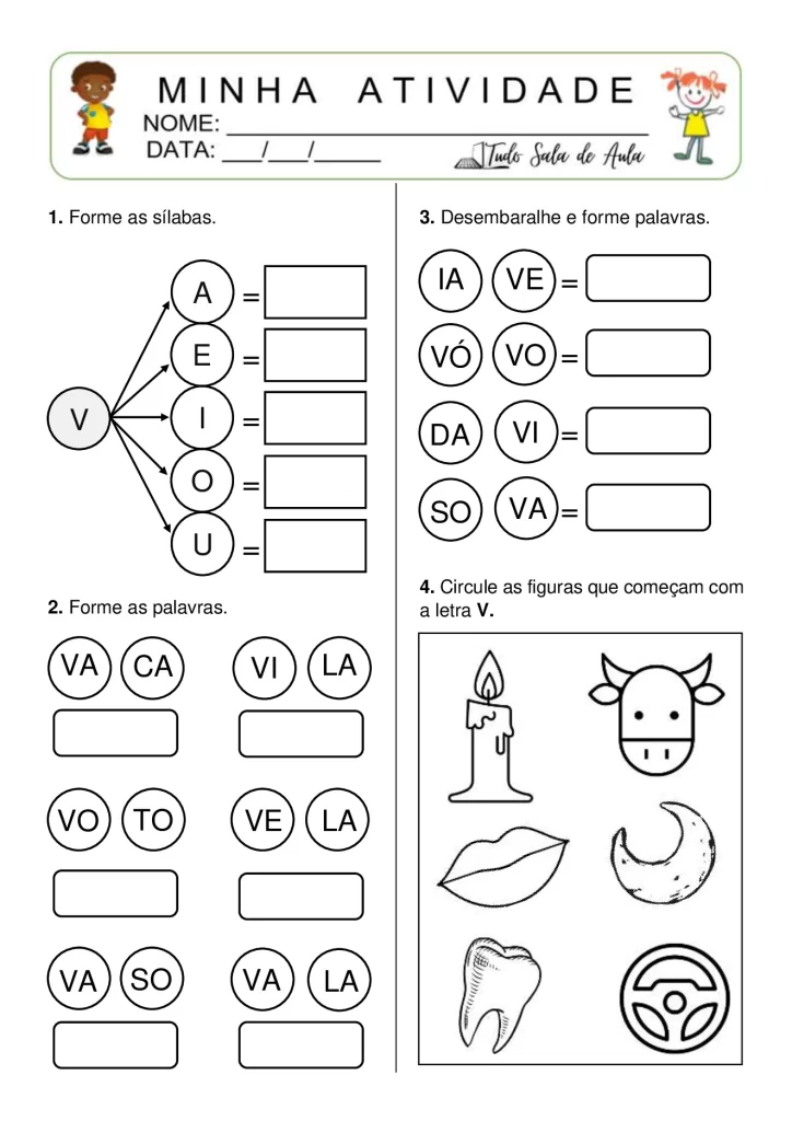 Atividades de formação de sílabas e palavras — p14 | Atividades Educação Infantil (ensinoja.com.br)