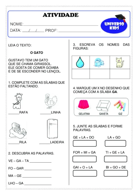 Atividades de formar palavras em PDF - sílabas — p3 | Atividades Educação Infantil (ensinoja.com.br)