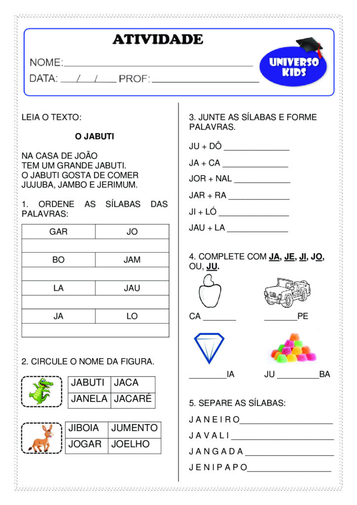 Atividades de formar palavras em PDF - sílabas — p4 | Atividades Educação Infantil (ensinoja.com.br)