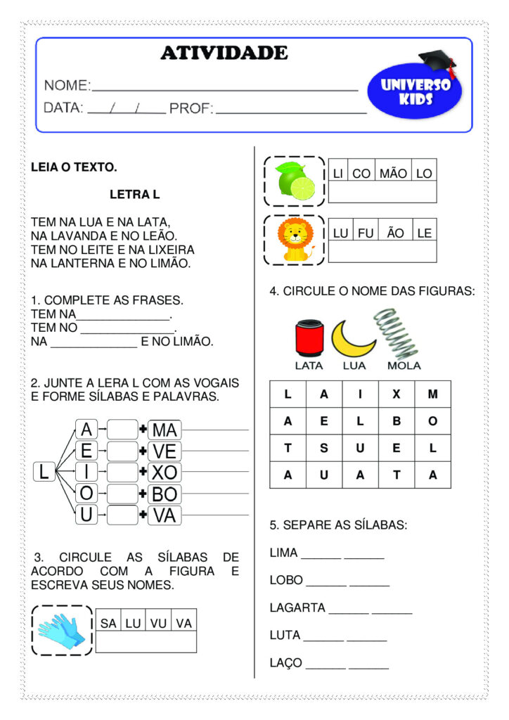 Atividades de formar palavras em PDF - sílabas — p5 | Atividades Educação Infantil (ensinoja.com.br)