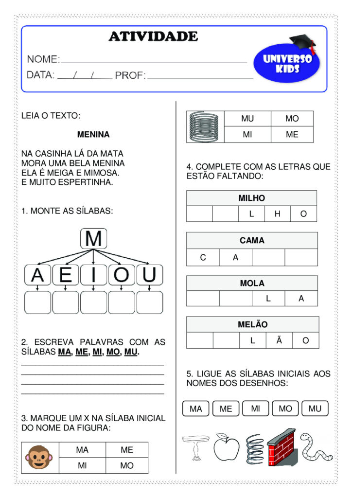 Atividades de formar palavras em PDF - sílabas — p6 | Atividades Educação Infantil (ensinoja.com.br)