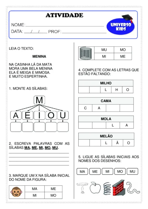Atividades de formar palavras em PDF - sílabas — p6 | Atividades Educação Infantil (ensinoja.com.br)
