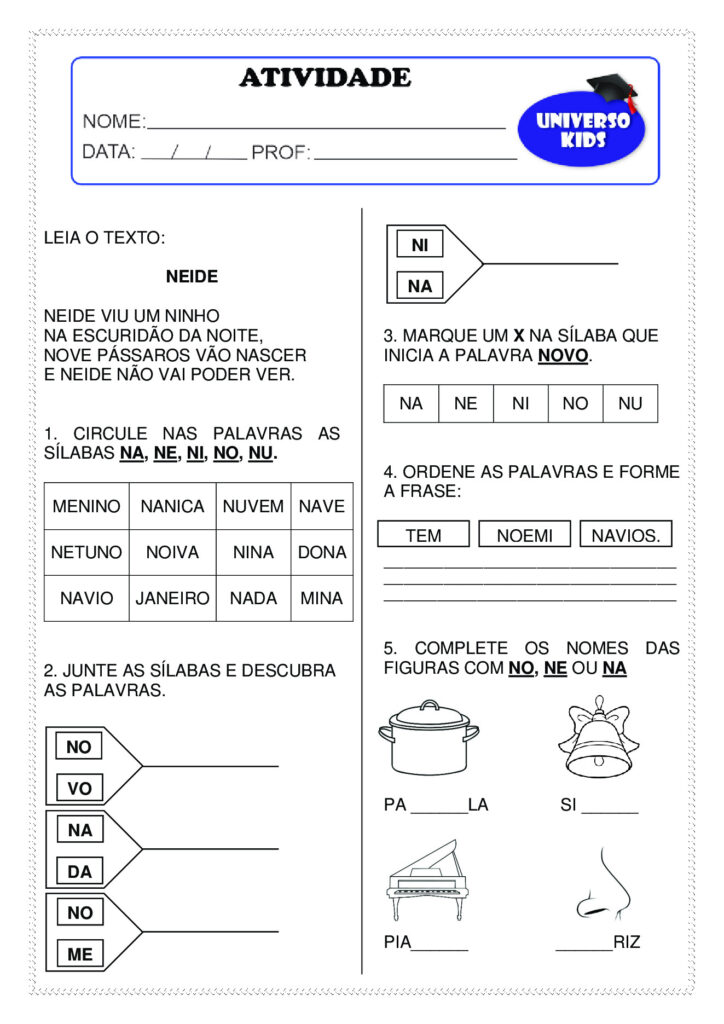 Atividades de formar palavras em PDF - sílabas — p7 | Atividades Educação Infantil (ensinoja.com.br)