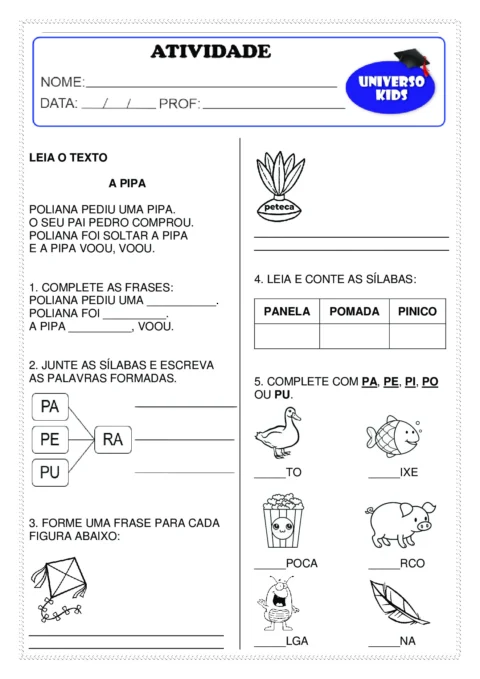Atividades de formar palavras em PDF - sílabas — p8 | Atividades Educação Infantil (ensinoja.com.br)
