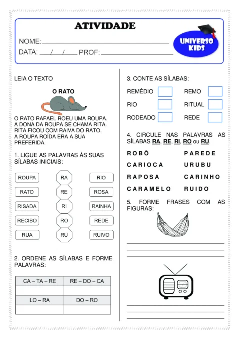 Atividades de formar palavras em PDF - sílabas — p10 | Atividades Educação Infantil (ensinoja.com.br)