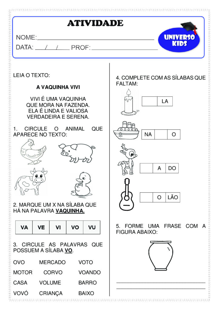 Atividades de formar palavras em PDF - sílabas — p12 | Atividades Educação Infantil (ensinoja.com.br)