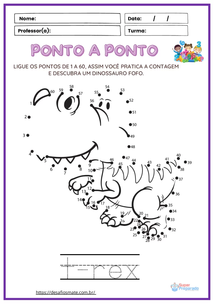 Atividades de ligar: Ligue os Pontos do Dinossauros em PDF — p2 | Atividades Educação Infantil (ensinoja.com.br)