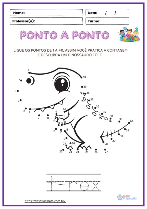 Atividades de ligar: Ligue os Pontos do Dinossauros em PDF — p3 | Atividades Educação Infantil (ensinoja.com.br)