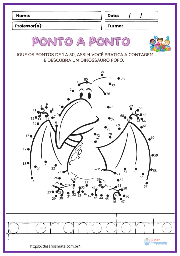 Atividades de ligar: Ligue os Pontos do Dinossauros em PDF — p4 | Atividades Educação Infantil (ensinoja.com.br)