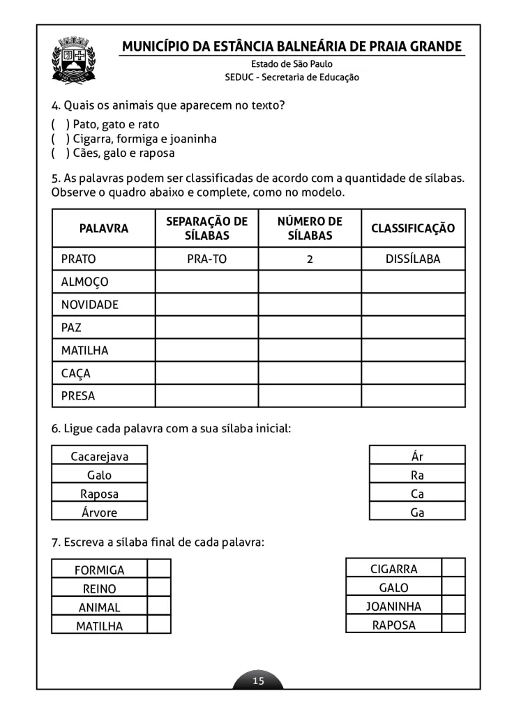 Atividades de língua portuguesa para o 2º ano — p12 | Atividades Educação Infantil (ensinoja.com.br)