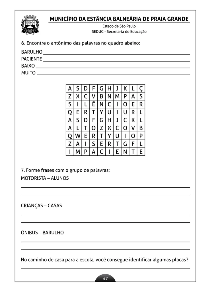 Atividades de língua portuguesa para o 2º ano — p44 | Atividades Educação Infantil (ensinoja.com.br)